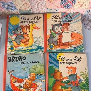 Vintage Children's Book Set - Pit and Pat Series